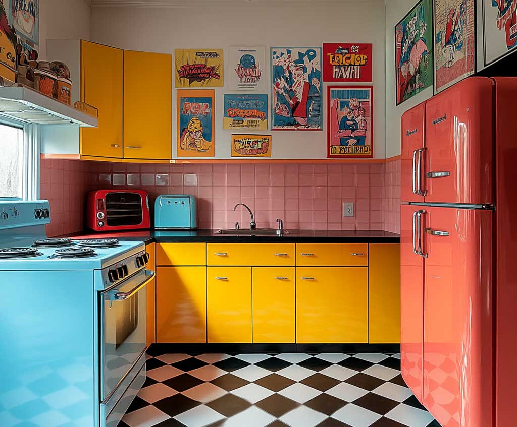 Creating a Retro Vibe With Yellow Kitchen Decor