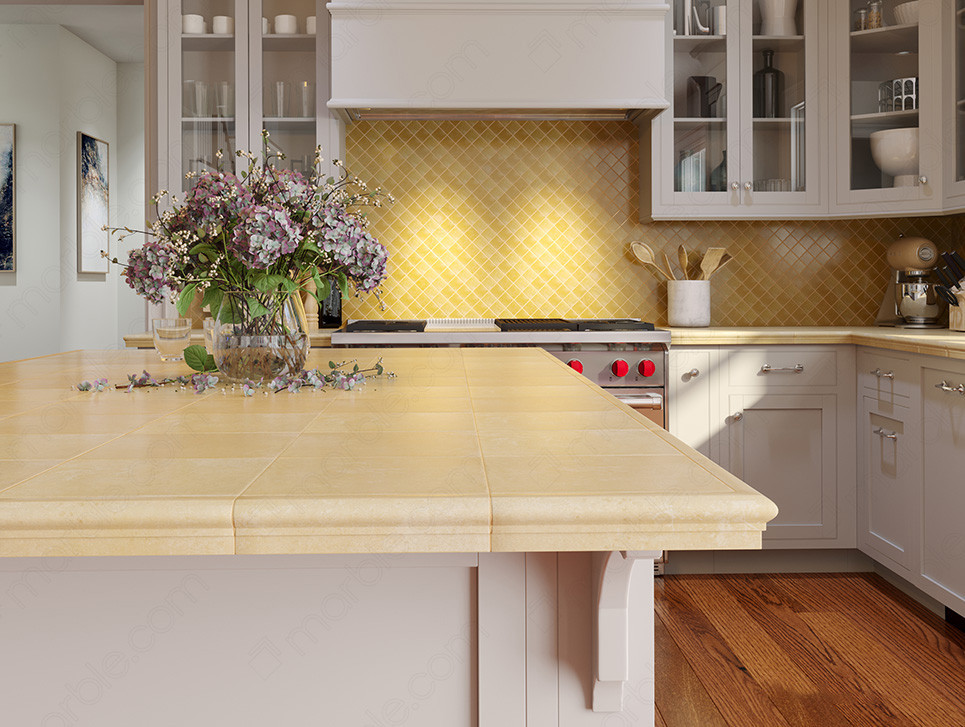 Top Materials for Yellow Kitchen Counters And Cabinets
