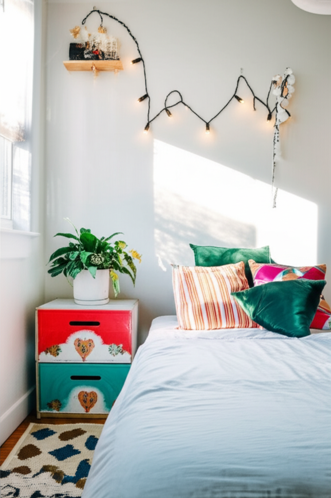 Generate a high-quality, relevant image prompt for an article about: DIY Room Decor Ideas For Small