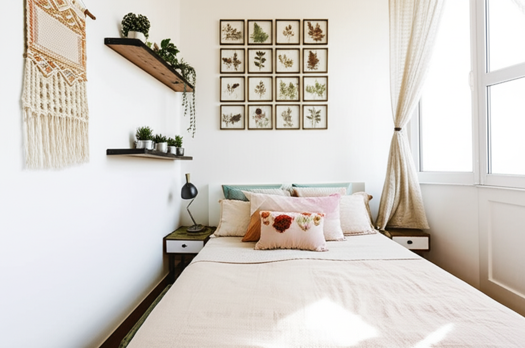Generate a high-quality, relevant image prompt for an article about: Simple DIY Room Decor Ideas For