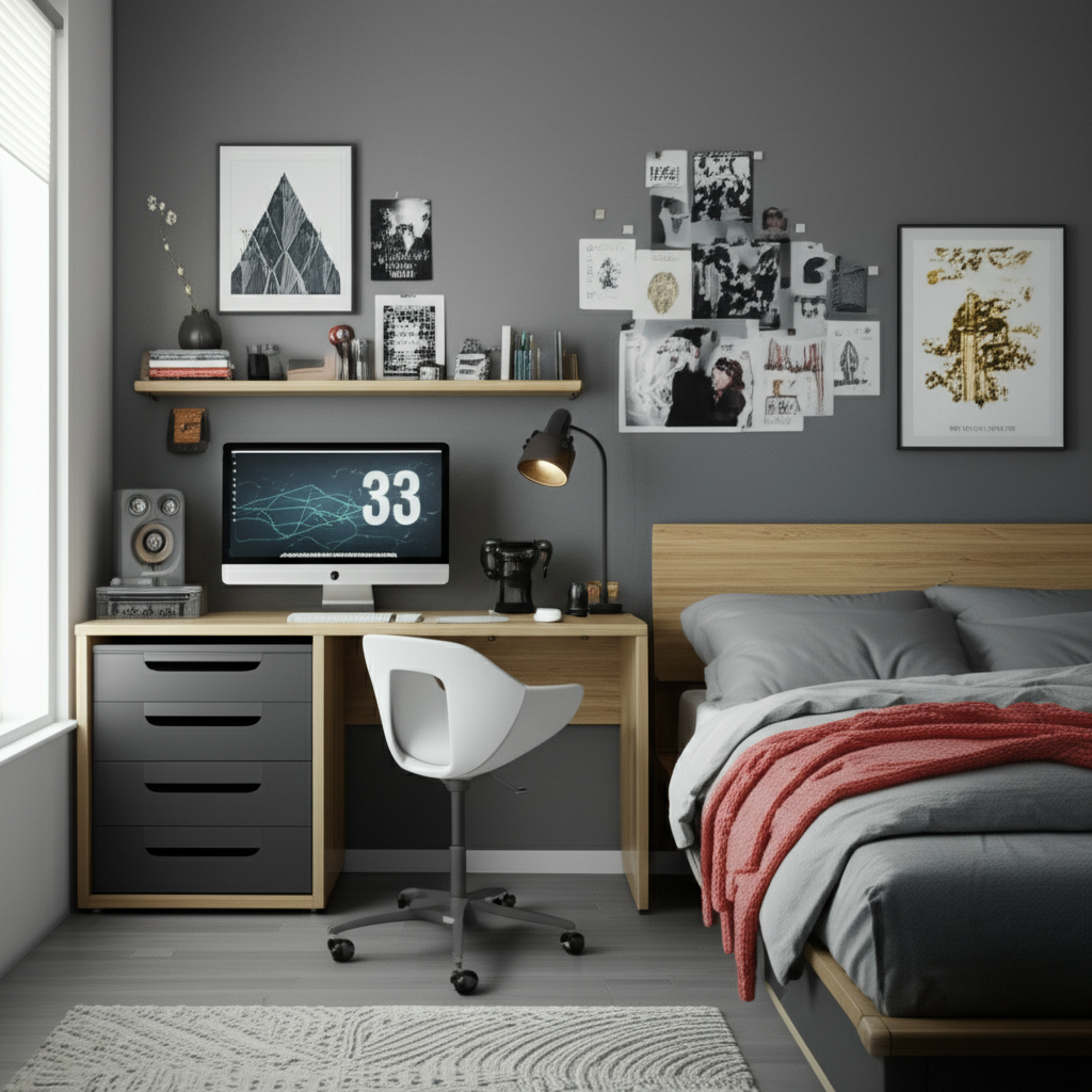 Generate a high-quality, relevant image prompt for an article about: How To Make Your Room Aesthetic