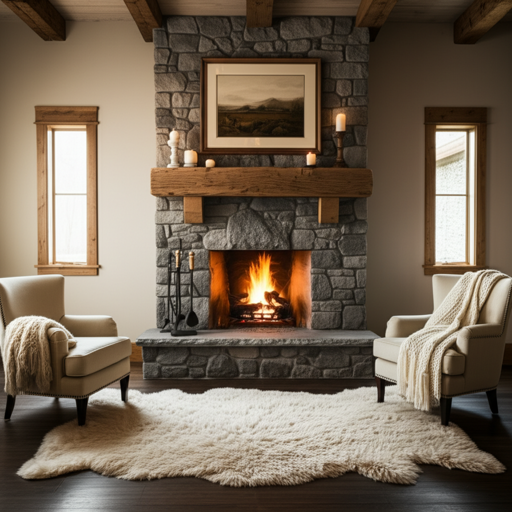 Generate a high-quality, relevant image prompt for an article about: Fireplace Bedroom Decor: Proven