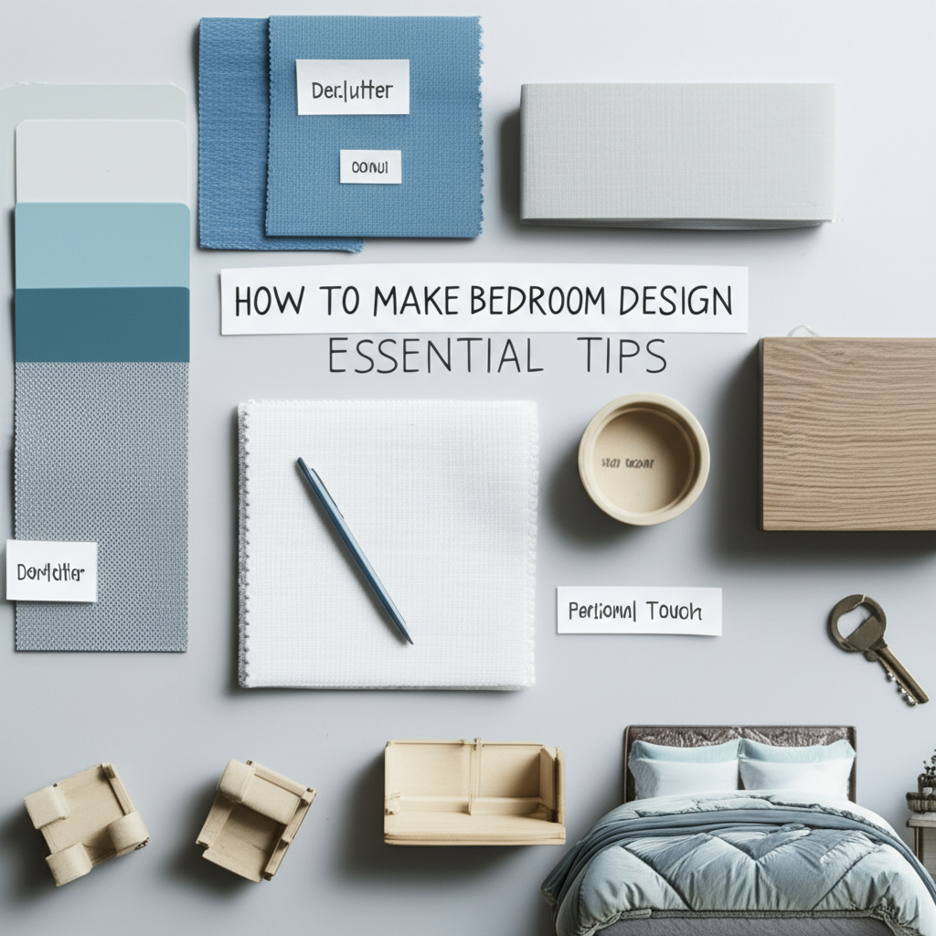 Generate a high-quality, relevant image prompt for an article about: How to Make Bedroom Design: Ess