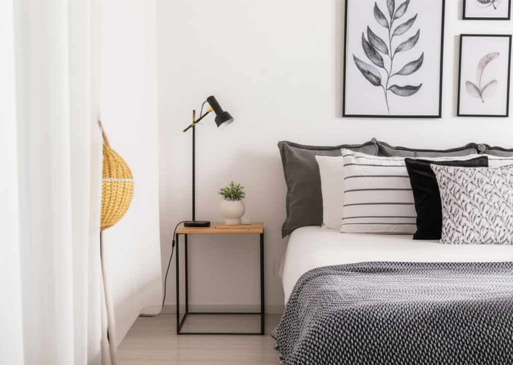 Generate a high-quality, relevant image prompt for an article about: How to Decor the Bedroom: Essen