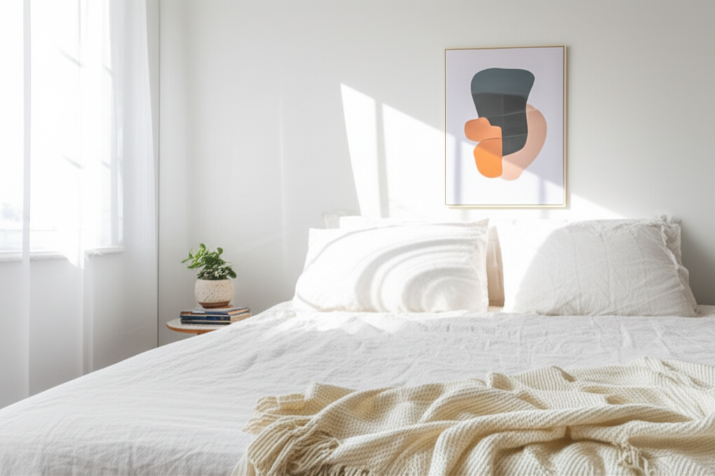 Generate a high-quality, relevant image prompt for an article about: Bedroom Decor Ideas Easy: Effor