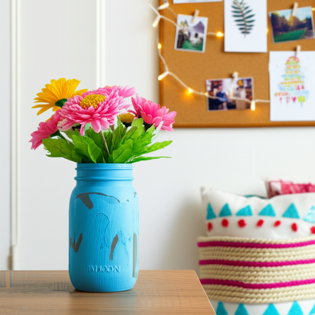 Generate a high-quality, relevant image prompt for an article about: 5 Budget-Friendly DIY Room Deco