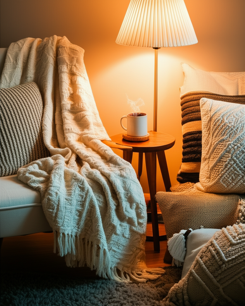 Generate a high-quality, relevant image prompt for an article about: 5 Cozy Room Decor Ideas: Essent
