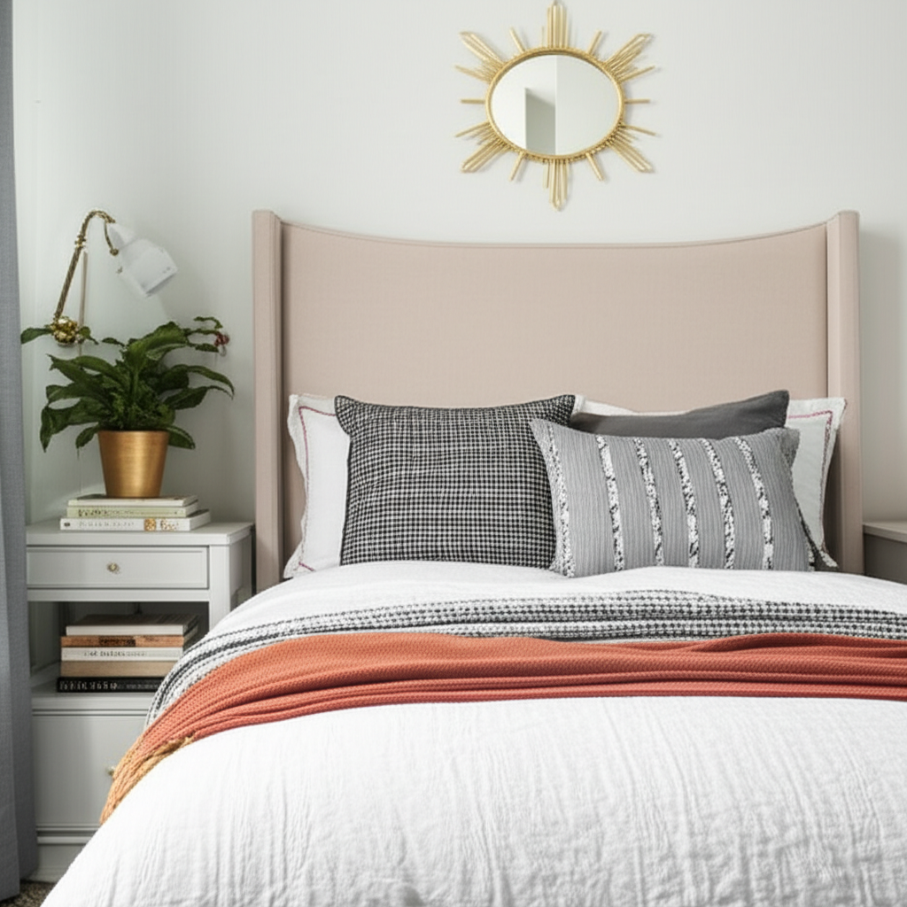 Generate a high-quality, relevant image prompt for an article about: 7 Small Bedroom Interior Design