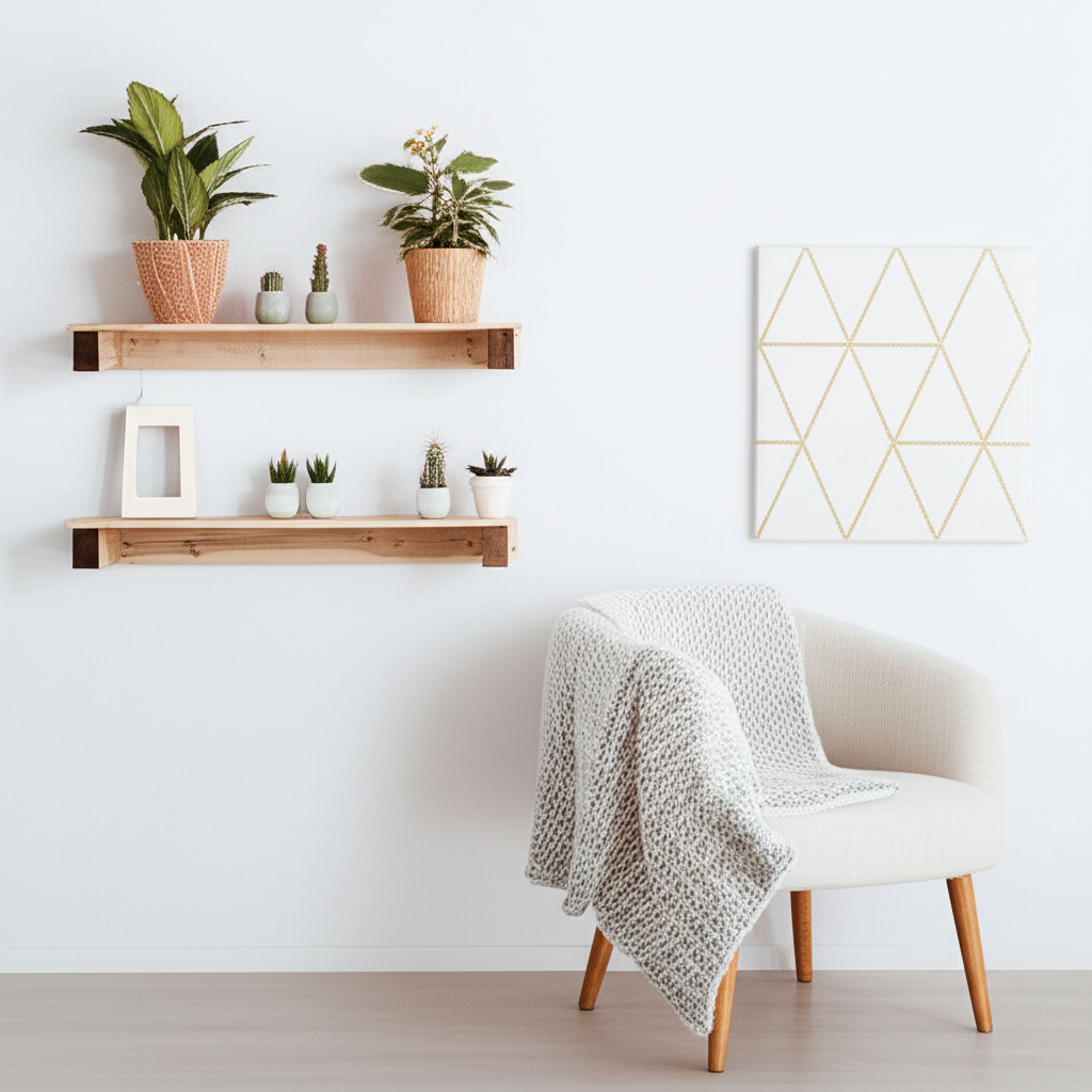 Generate a high-quality, relevant image prompt for an article about: 15 Simple DIY Room Decor Ideas: