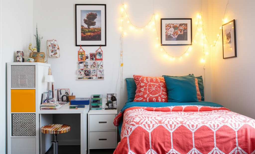 Generate a high-quality, relevant image prompt for an article about: 21 Budget Bedroom Decor Ideas: