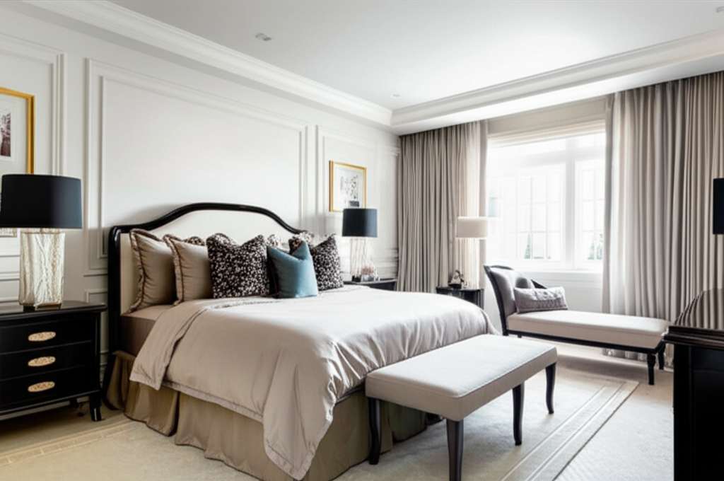 Generate a high-quality, relevant image prompt for an article about: 15 Luxury Bedroom Decor Ideas: