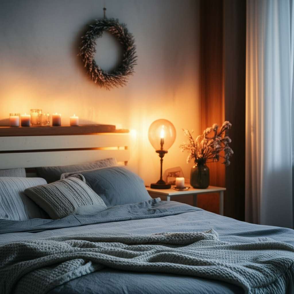 Generate a high-quality, relevant image prompt for an article about: 12 Cozy Bedroom Decor Ideas: Es