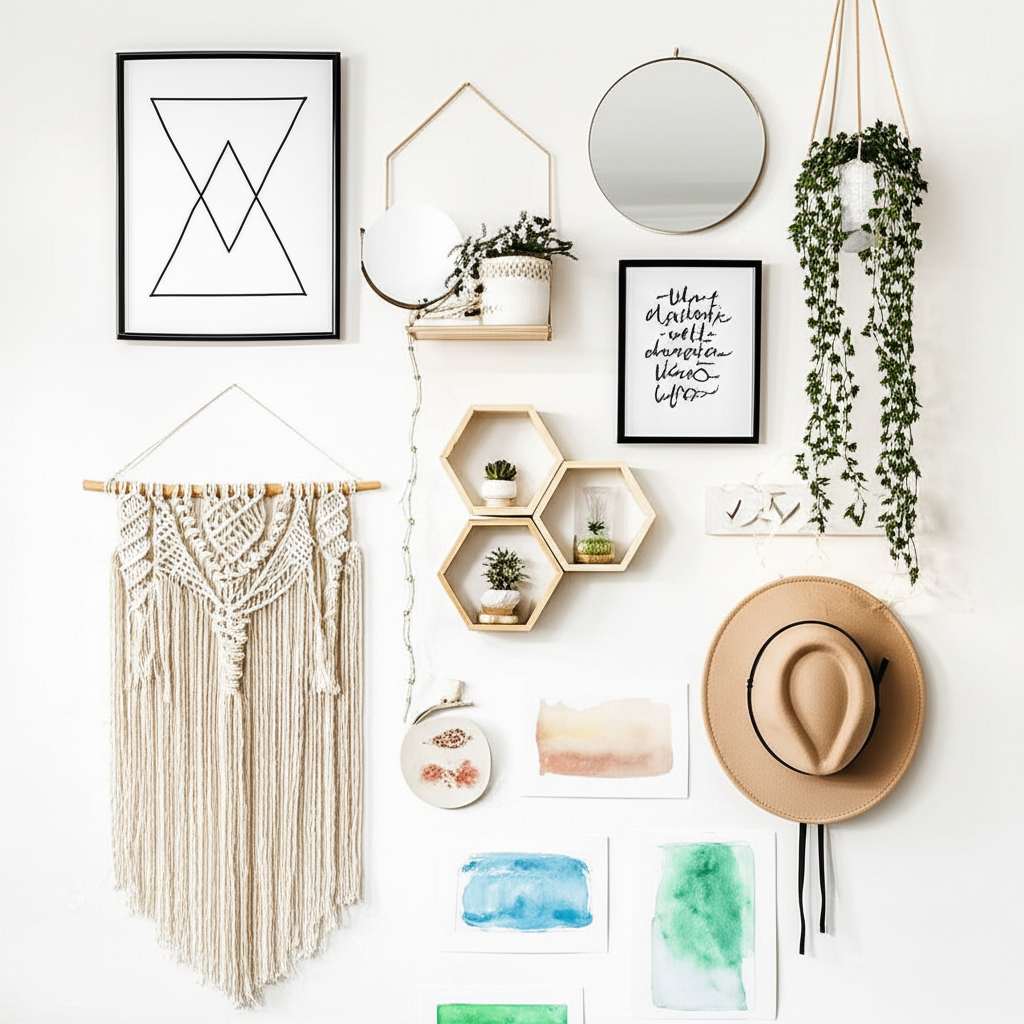 Generate a high-quality, relevant image prompt for an article about: 12 Aesthetic Wall Decoration Id