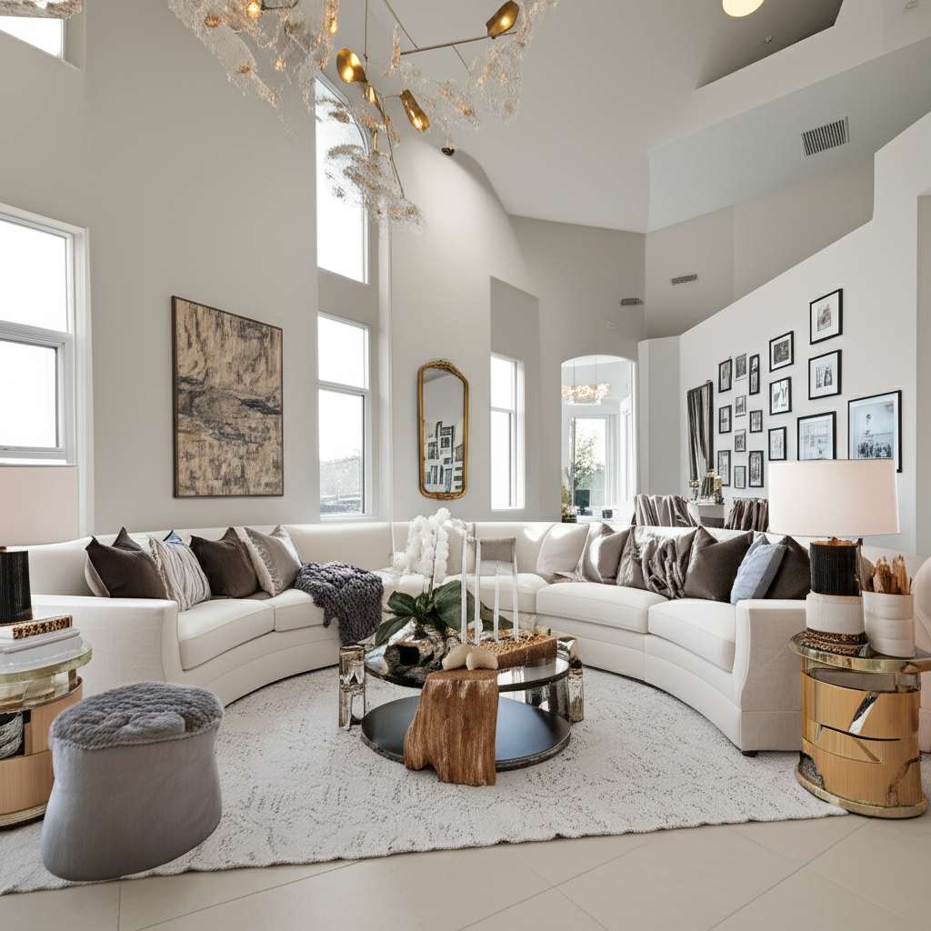 Generate a high-quality, relevant image prompt for an article about: 20 Wall Decor Ideas For Large L