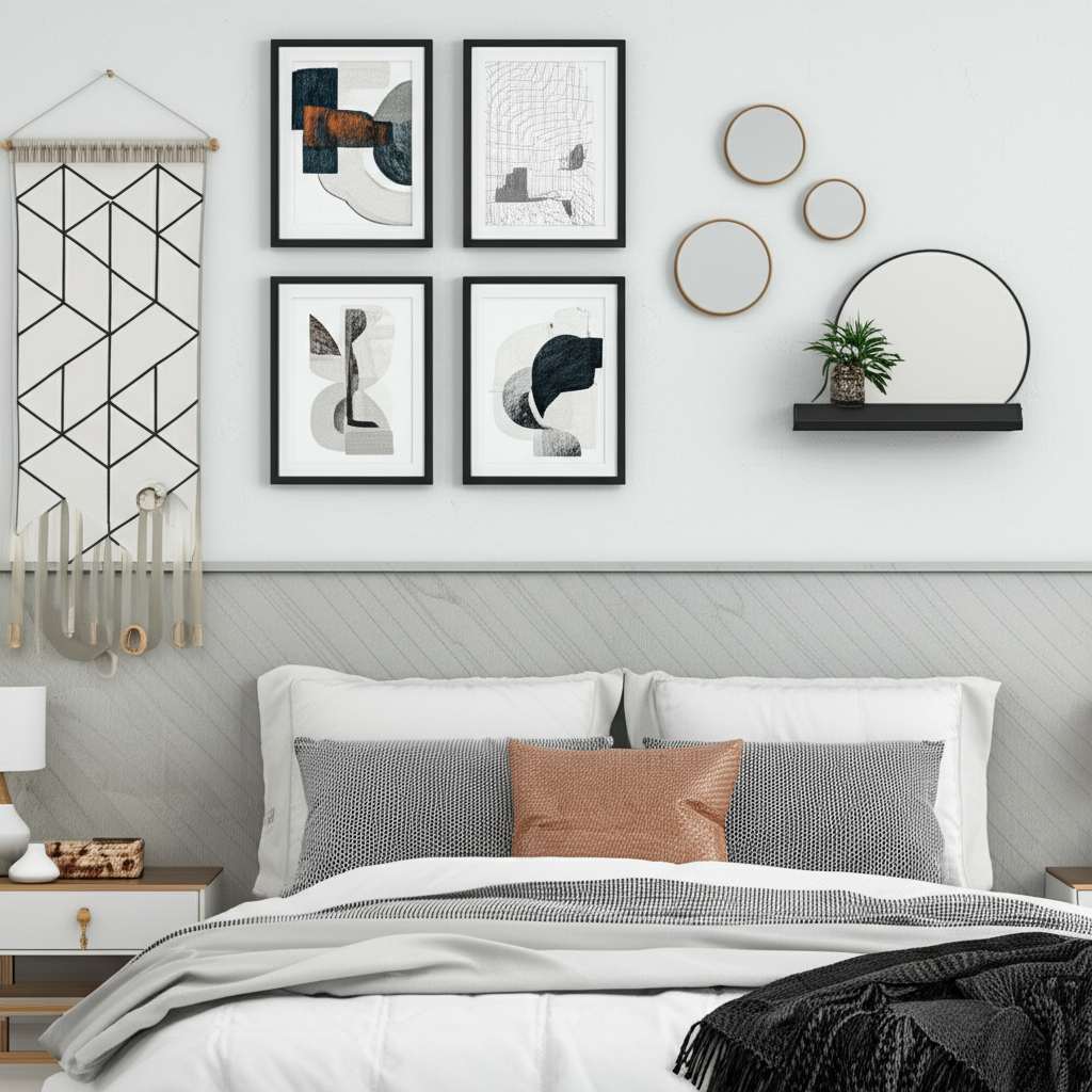 Generate a high-quality, relevant image prompt for an article about: 5 Modern Wall Decor Ideas: Esse