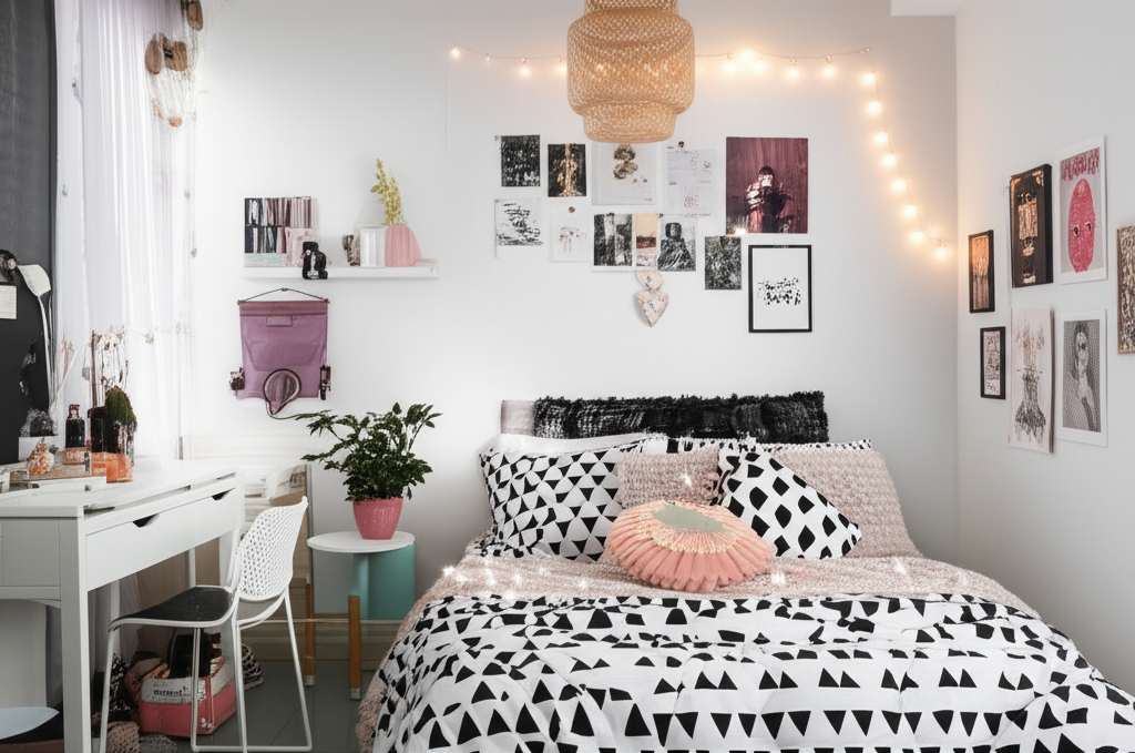 Generate a high-quality, relevant image prompt for an article about: 5 Aesthetic Bedroom Decoration
