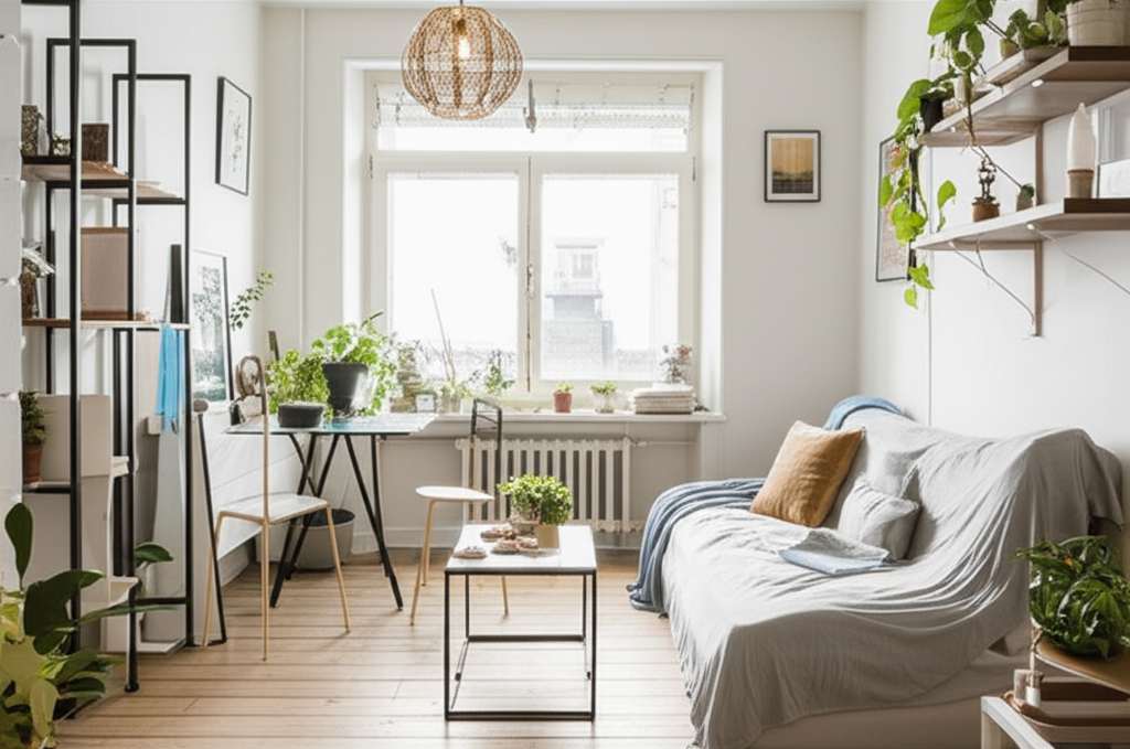 Generate a high-quality, relevant image prompt for an article about: 7 Modern Small Apartment Decor