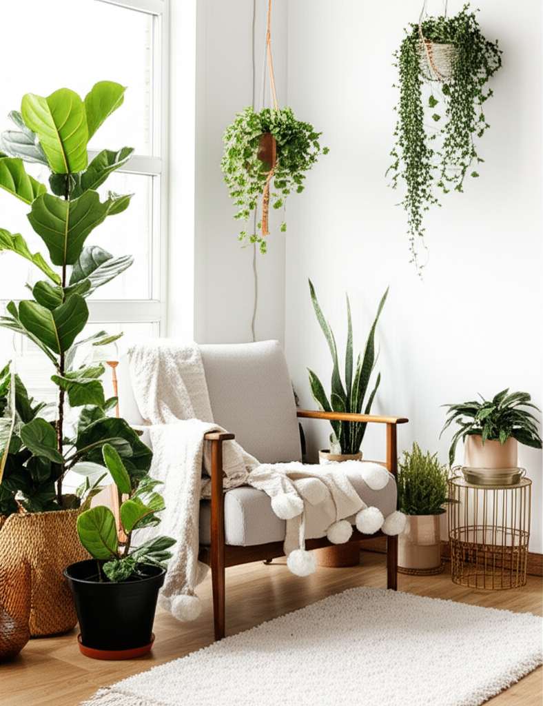 Generate a high-quality, relevant image prompt for an article about: 7 Best Room Decor Ideas With Pl