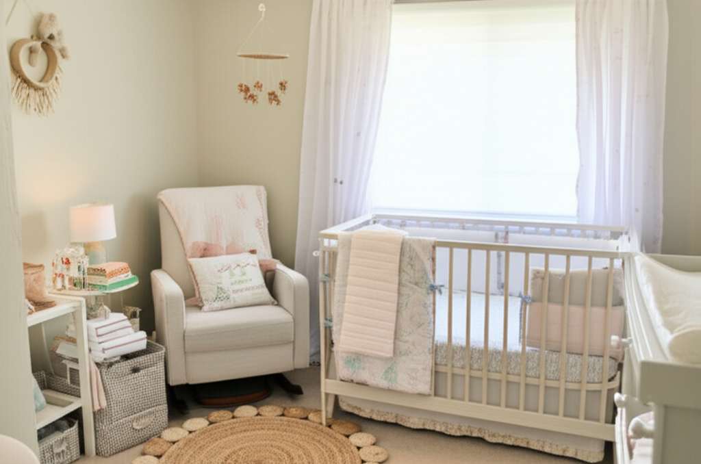 Generate a high-quality, relevant image prompt for an article about: 10 Dreamy Baby Nursery Decorati