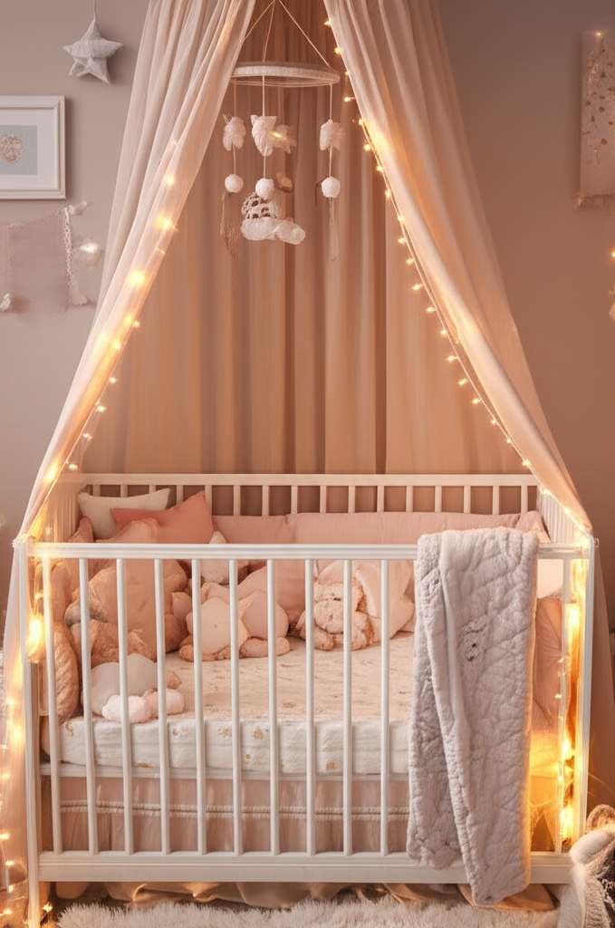 Generate a high-quality, relevant image prompt for an article about: 10 Baby Nursery Decorating Idea