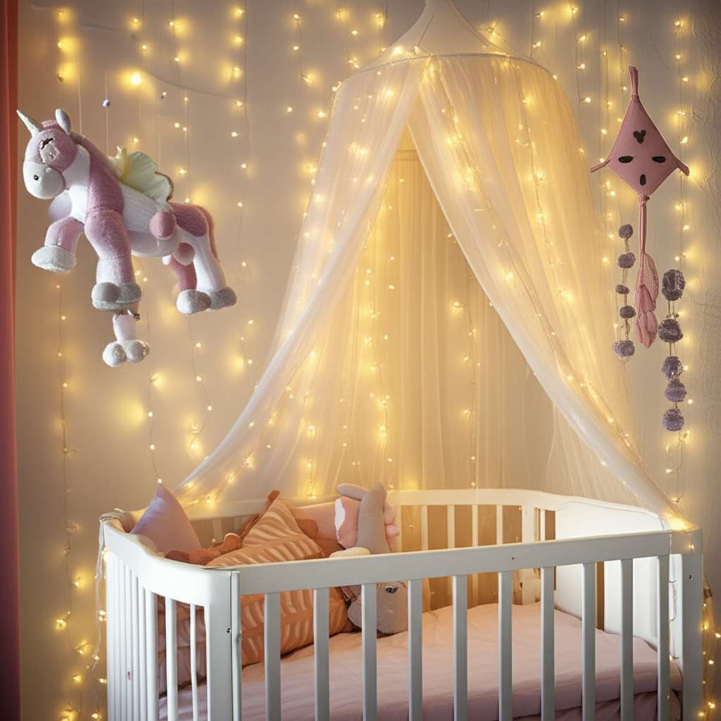 Generate a high-quality, relevant image prompt for an article about: 10 Baby Nursery Decorating Idea