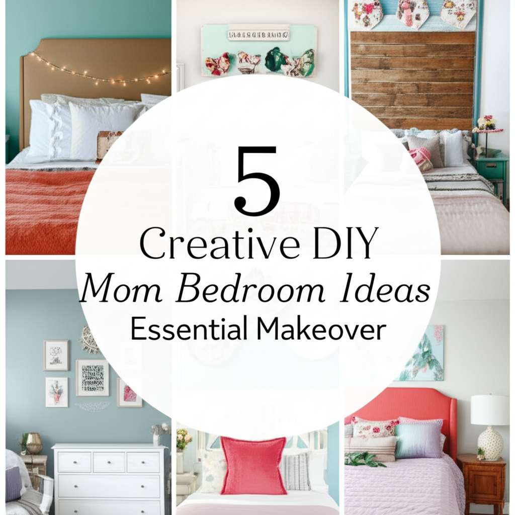 Generate a high-quality, relevant image prompt for an article about: 5 Creative DIY Mom Bedroom Idea