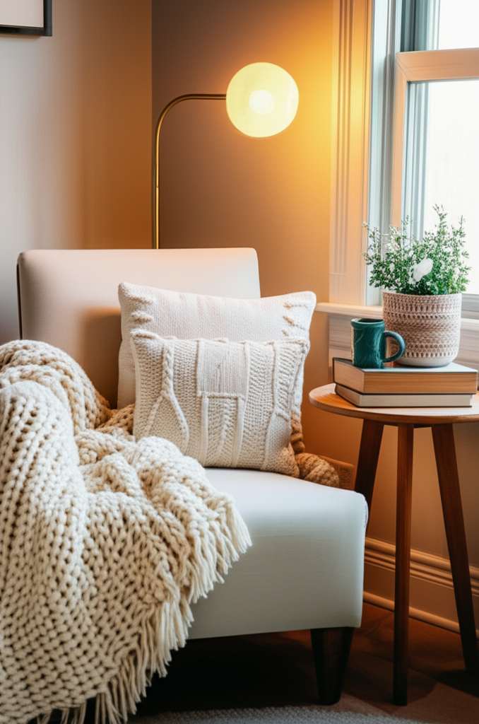 Generate a high-quality, relevant image prompt for an article about: 7 Cozy Mom Room Corner Decorati