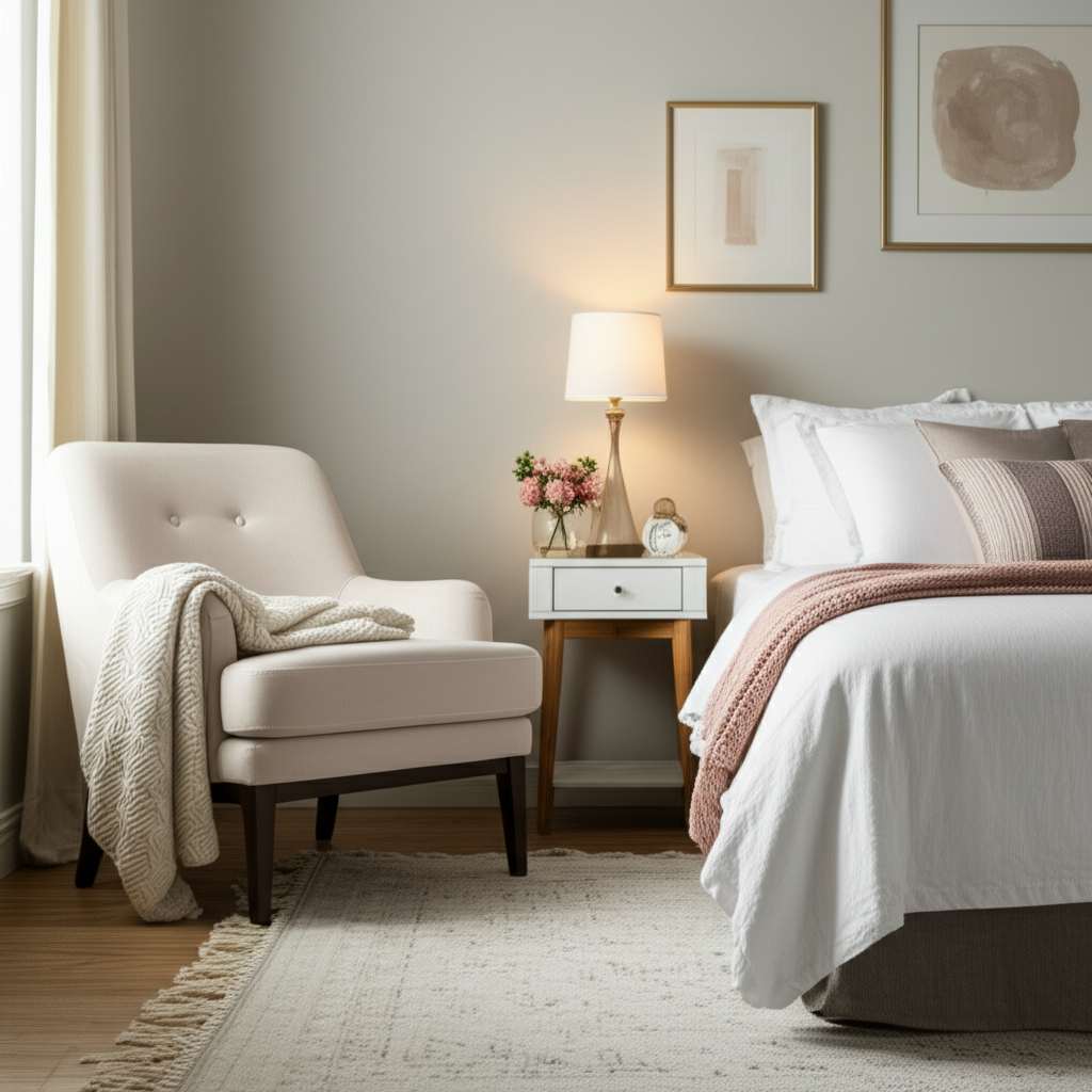 Generate a high-quality, relevant image prompt for an article about: 7 Elegant Mom Room Decor Ideas: