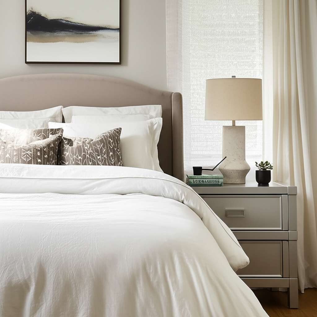 Generate a high-quality, relevant image prompt for an article about: 10 Chic Mom Bedroom Decorating