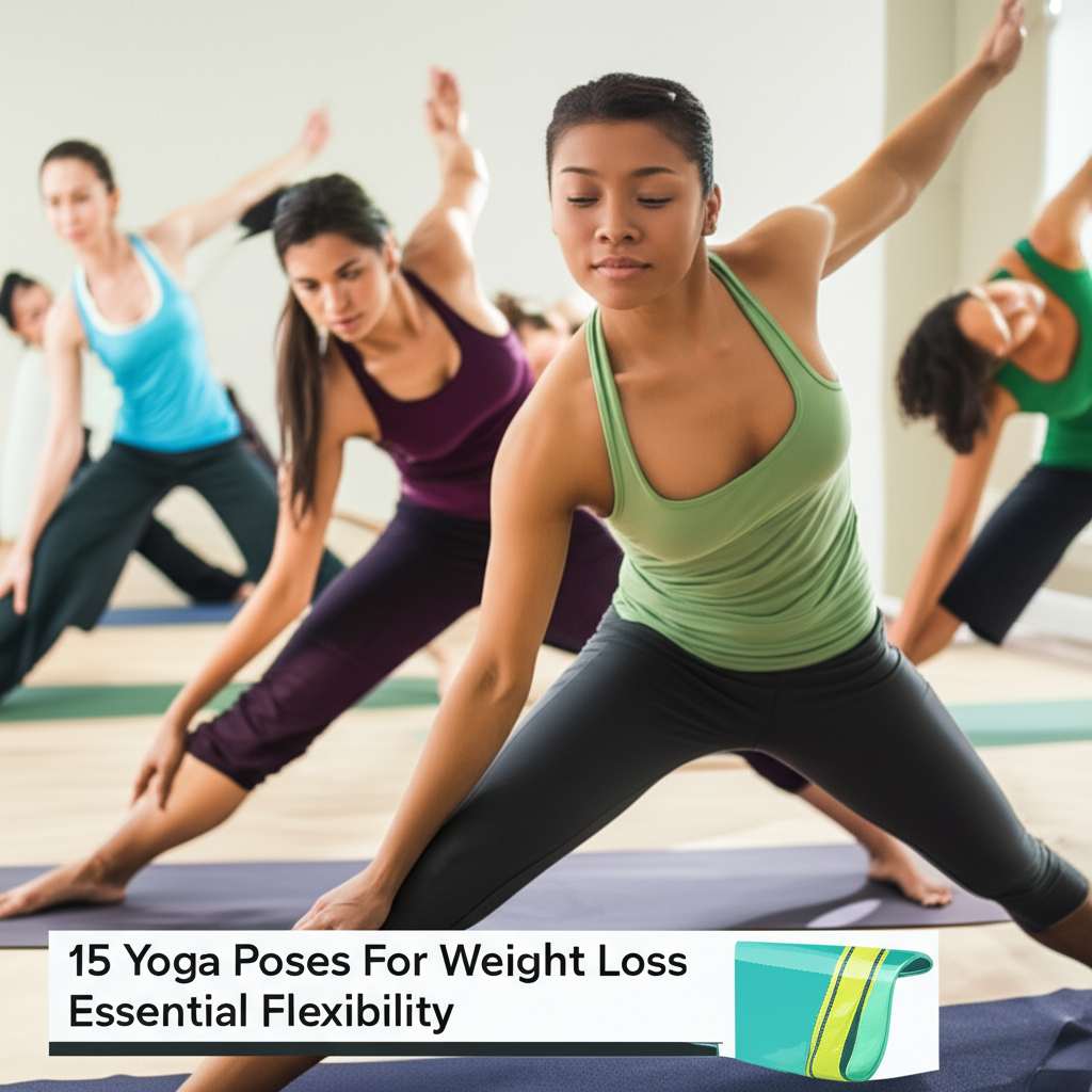 Generate a high-quality, relevant image prompt for an article about: 15 Yoga Poses For Weight Loss: