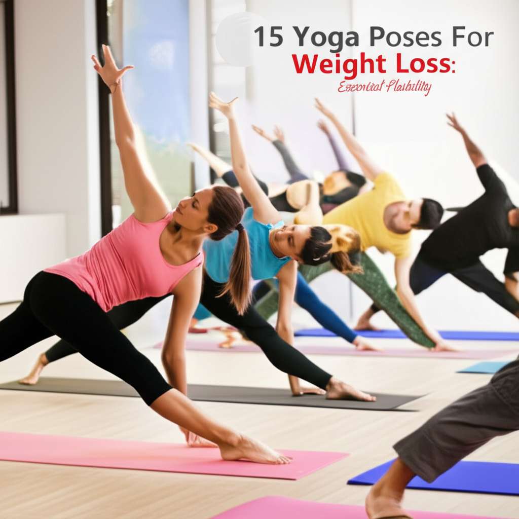 Generate a high-quality, relevant image prompt for an article about: 15 Yoga Poses For Weight Loss: