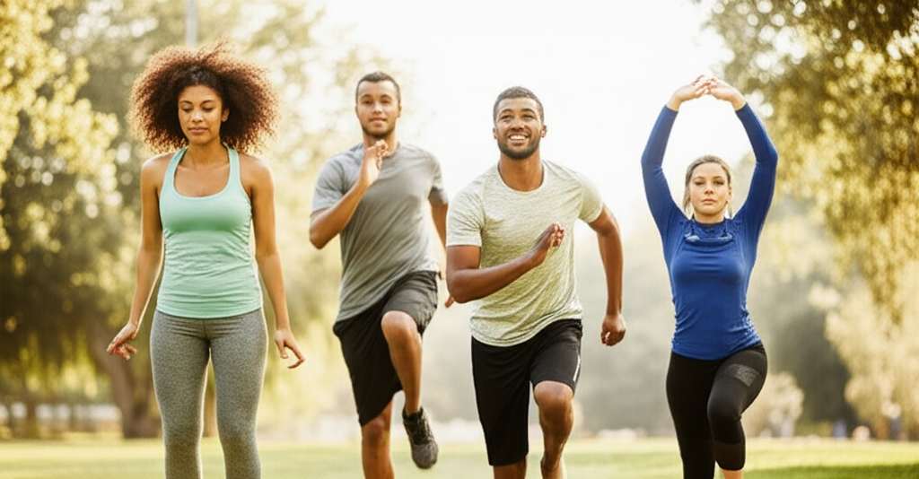 Generate a high-quality, relevant image prompt for an article about: 20 Morning Exercises: Essential