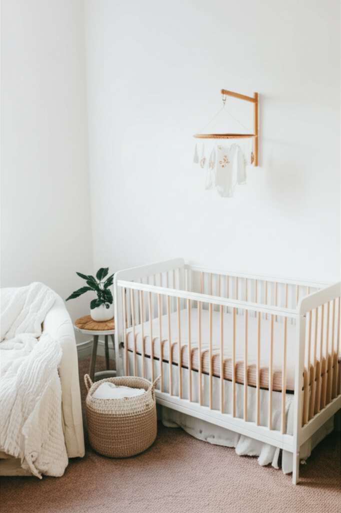 Generate a high-quality, relevant image prompt for an article about: 7 Minimalist Mom & Baby Room Id