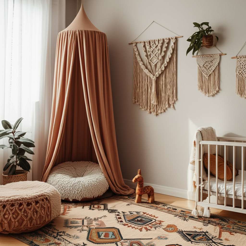 Generate a high-quality, relevant image prompt for an article about: 10 Boho Style Room Ideas: Effor