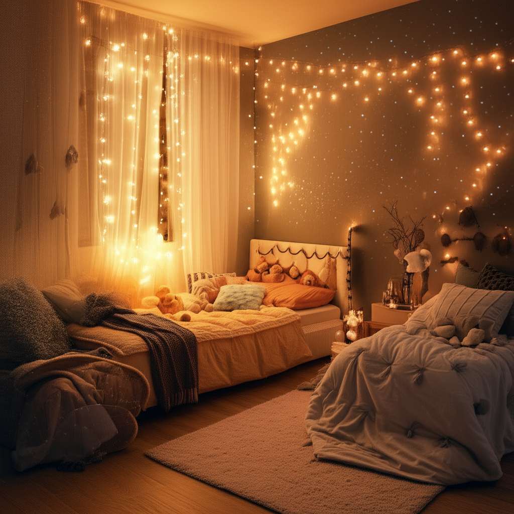 Generate a high-quality, relevant image prompt for an article about: 10 Shared Room Decorating Ideas