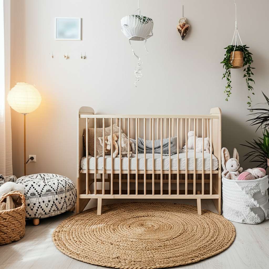 Generate a high-quality, relevant image prompt for an article about: 10 Eco-Friendly Mom & Baby Room