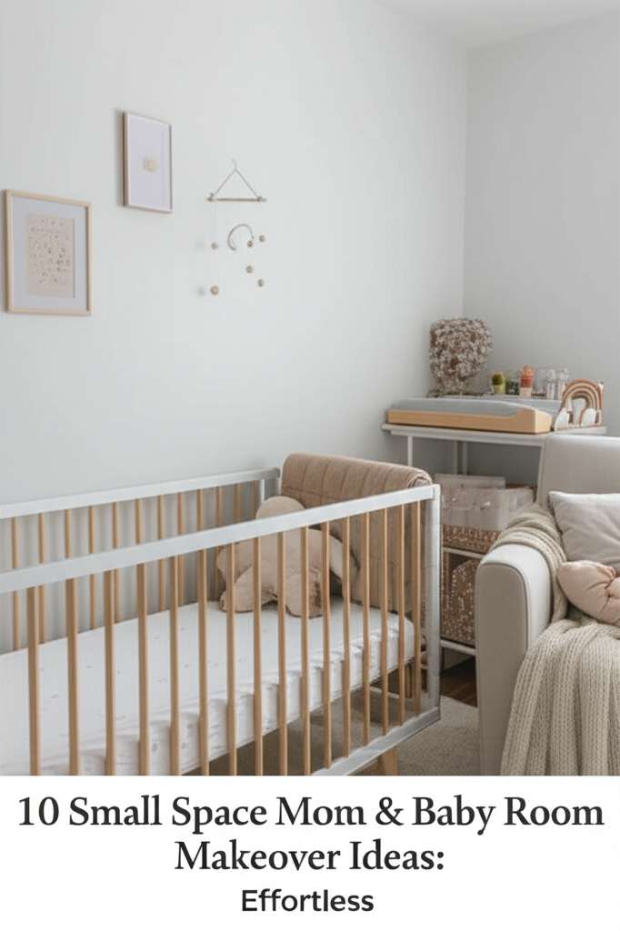 Generate a high-quality, relevant image prompt for an article about: 10 Small Space Mom & Baby Room