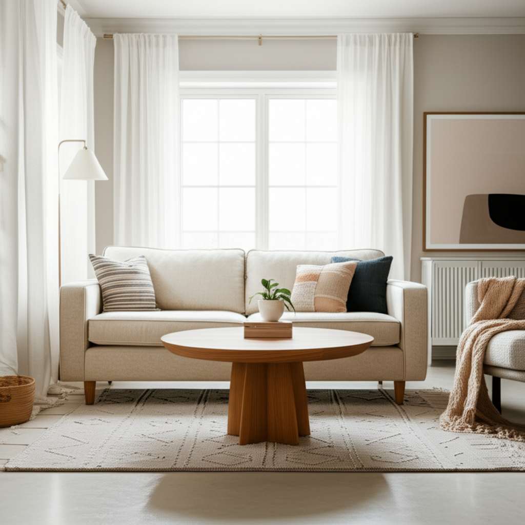 Generate a high-quality, relevant image prompt for an article about: How Can I Decorate My Living Ro