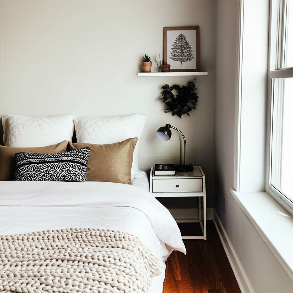 Generate a high-quality, relevant image prompt for an article about: How to Decorate a Small Bedroom