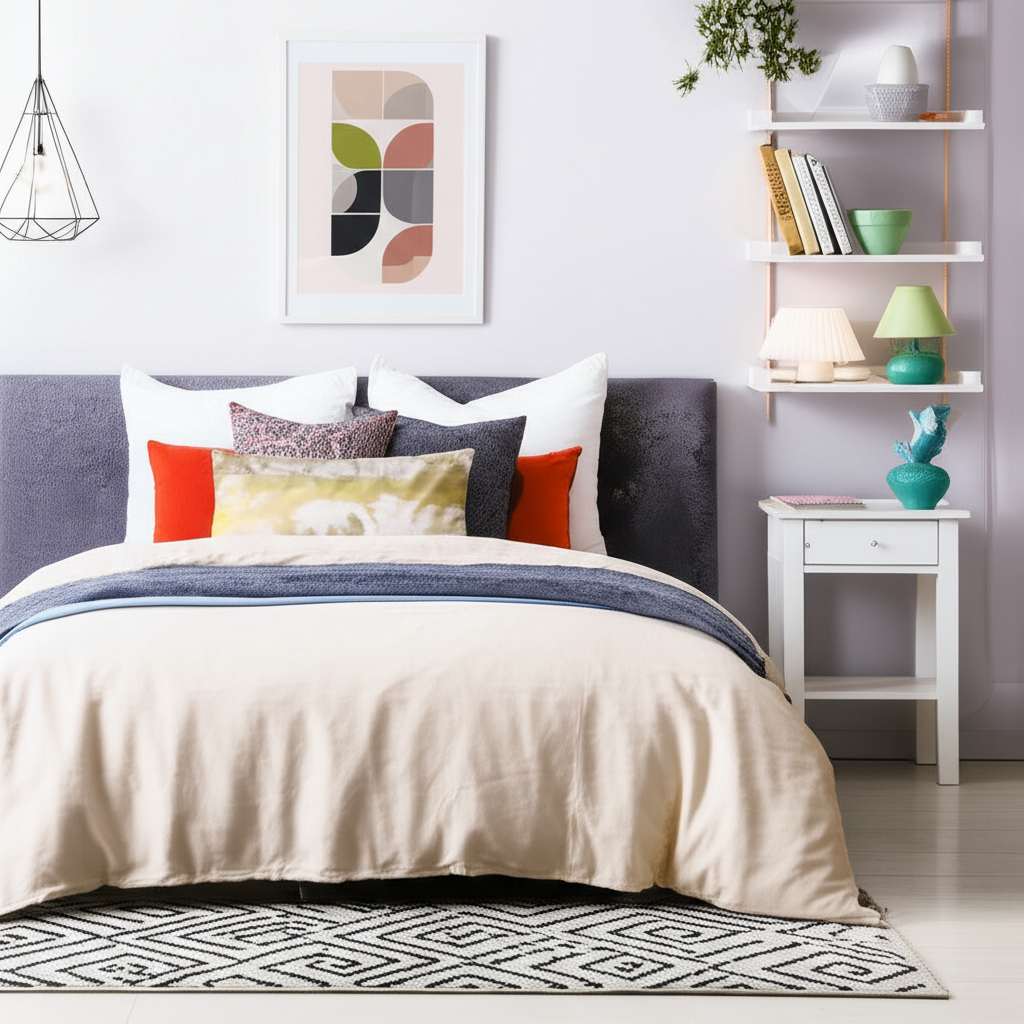 Generate a high-quality, relevant image prompt for an article about: How To Design A Small Bedroom: