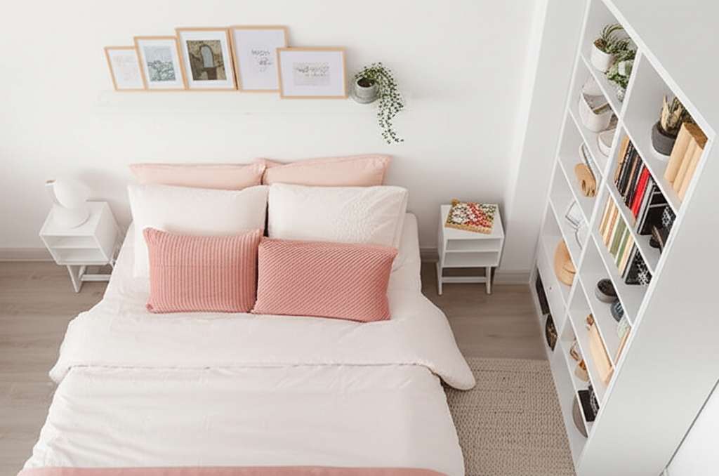 Generate a high-quality, relevant image prompt for an article about: How to Decorate Small Bedroom: