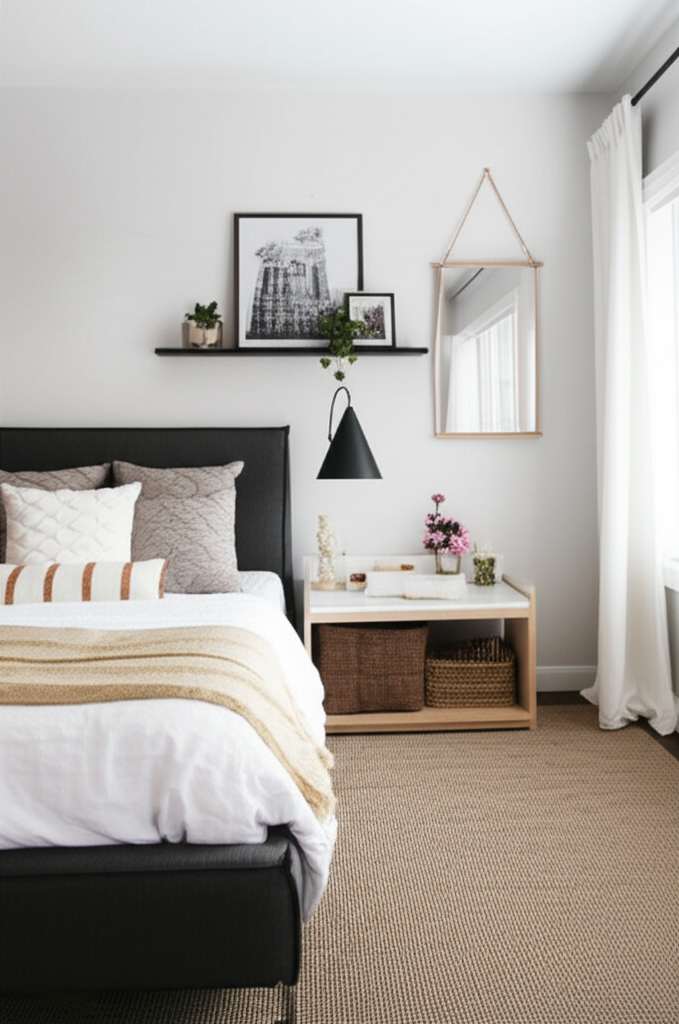 Generate a high-quality, relevant image prompt for an article about: How to Decorate Small Bedroom Q