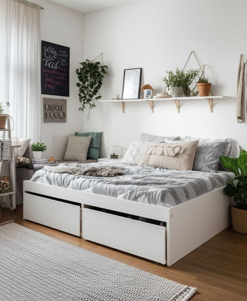 Generate a high-quality, relevant image prompt for an article about: How To Decorate A Small Bedroom