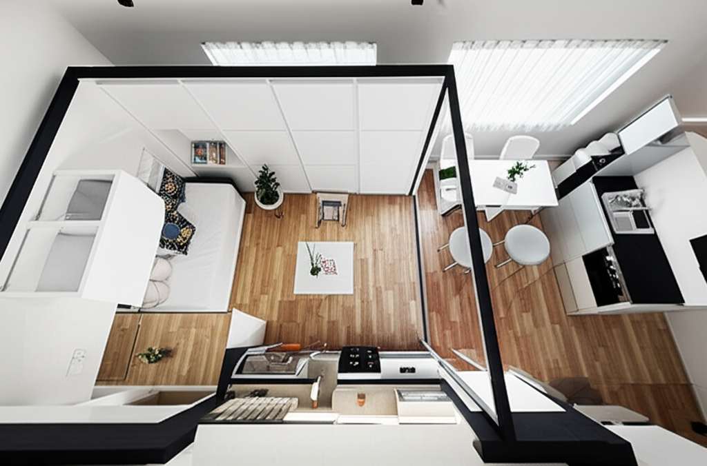 Generate a high-quality, relevant image prompt for an article about: Small 1 Room Apartment Design I
