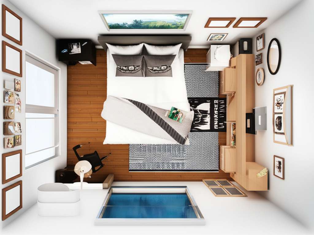 Generate a high-quality, relevant image prompt for an article about: Small Bedroom 10×10 Room Design