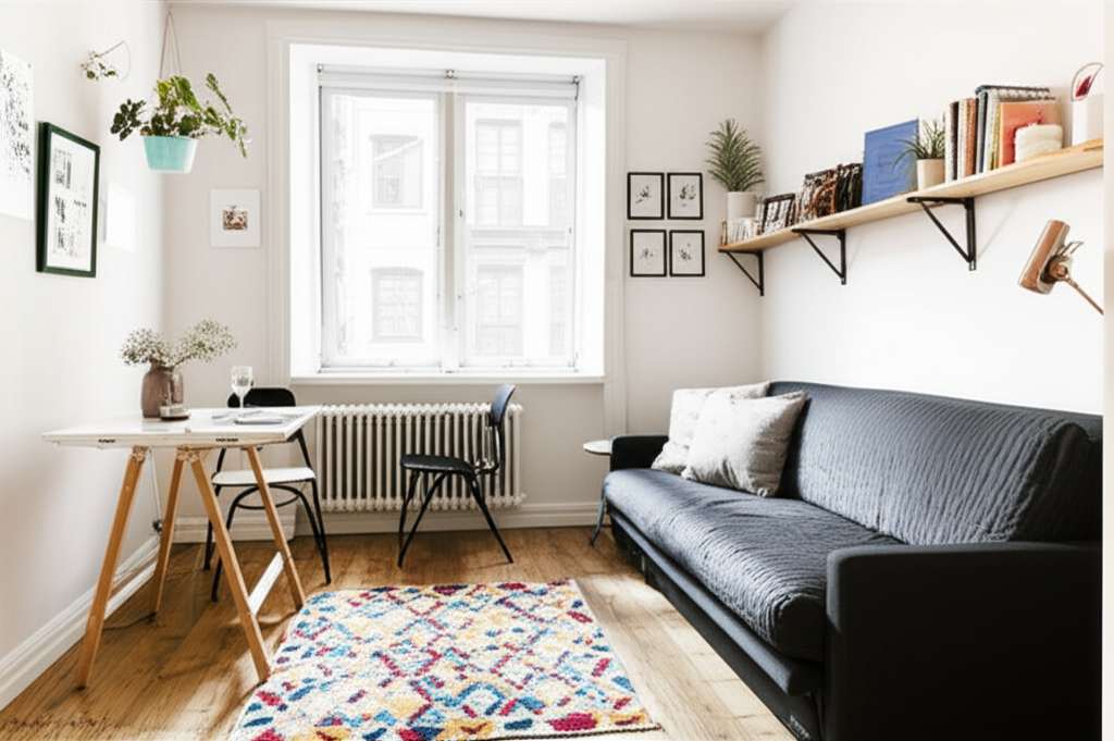 Generate a high-quality, relevant image prompt for an article about: Small Apartment Design Ideas: B