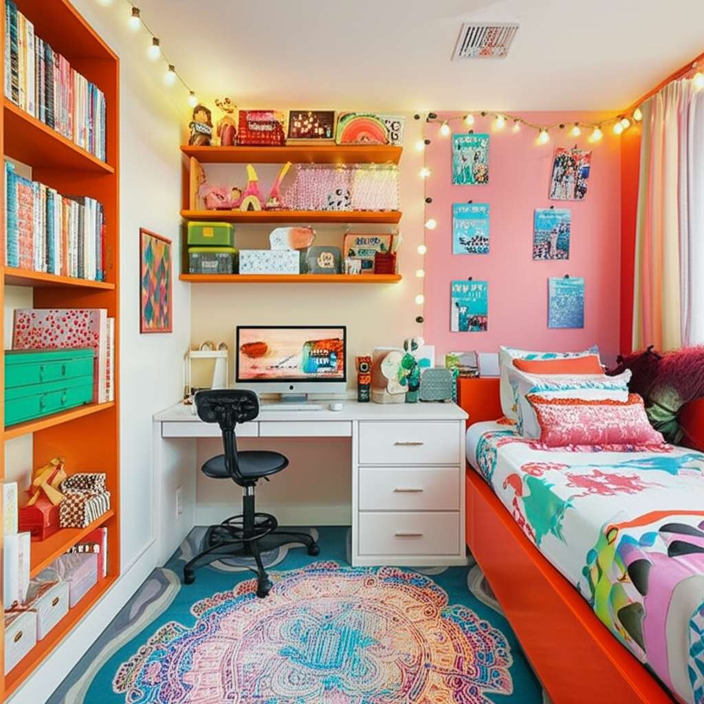 Generate a high-quality, relevant image prompt for an article about: Small Room Decor Ideas For Teen