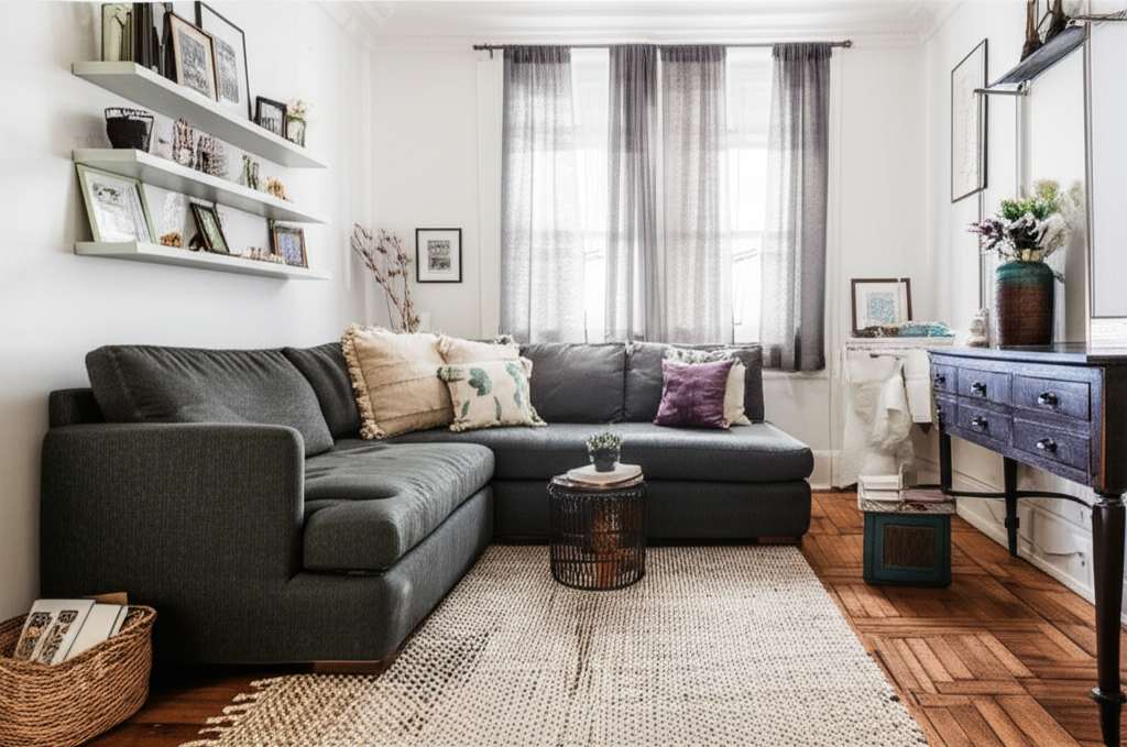 Generate a high-quality, relevant image prompt for an article about: Small Room Decor Ideas Simple: