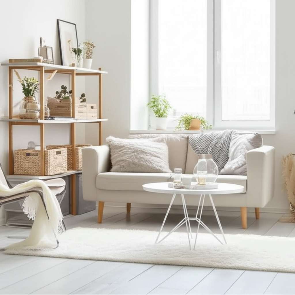 Generate a high-quality, relevant image prompt for an article about: Small Room Decor Ideas Simple: