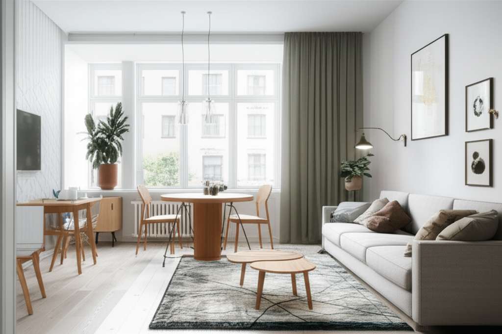 Generate a high-quality, relevant image prompt for an article about: Small Living Room Dining Room D